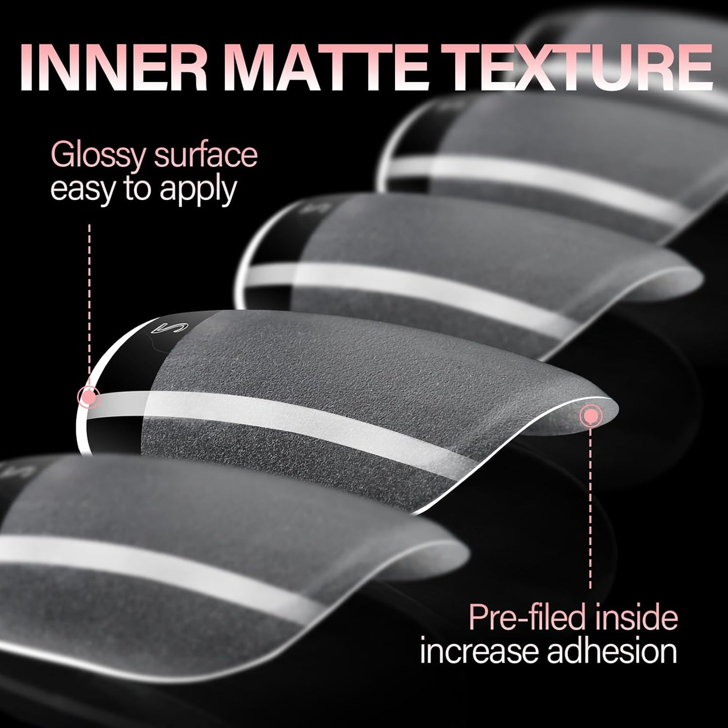 AILLSA Extra Short Square Nail Tips Full Cover Half Matte Nail Tips Clear Gelly Pre-Shaped Nails Tip Press On False Tip Extension for Home DIY Manicure Salon 216PCS 12 Sizes-Velvo Beauty