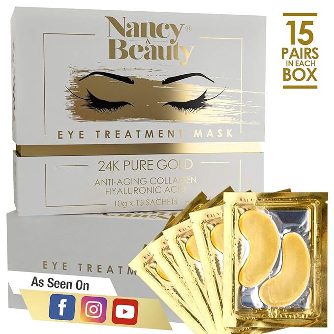 Under Eye Patches - 24K Gold Under Eye Mask, Dark Circles Under Eye Treatment Mask, Anti-Wrinkle Under Eye Bag Treatment for Puffy Eyes, Collagen Patch & Eye Mask Skincare, Under Eye Gel Pads 20 Pairs-Velvo Beauty