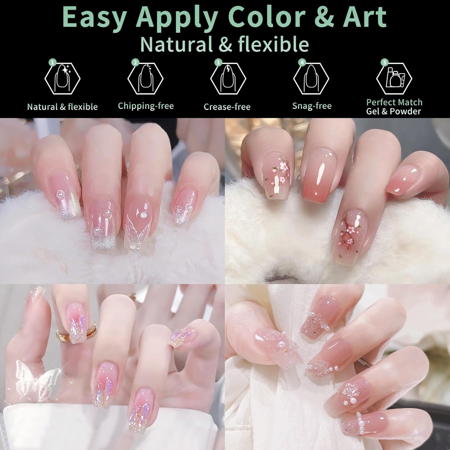 Medium Square Nail Tips, 216pcs Acrylic Fake Nails Gel Nail Tips Soft, Full Cover Pre-Shaped Matte Clear Press on Nails for Extension, Diy at Home Manicure 12 Sizes-Velvo Beauty