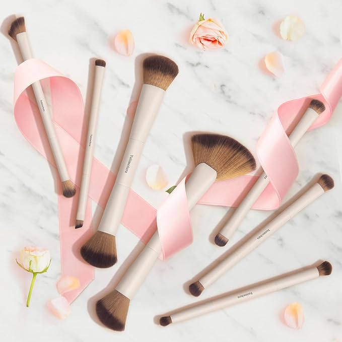 Makeup Brushes, Dual End Makeup Brush Set 7 Pcs, Foundation Contour Powder Concealer Eye Shadows Blush Make Up Brushes, Travel Gift Set, Cruelty-Free-Velvo Beauty
