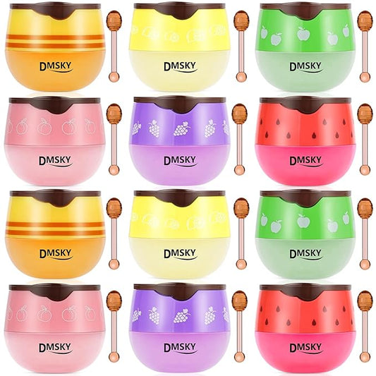 DMSKY Bee Lip Balm Honey Pot 12 PCS, Propolis Lip Mask Overnight, Moisturizing Hydrating Lip Sleeping Mask Prevention Dry and Cracked, Reduce Lip Lines-Velvo Beauty