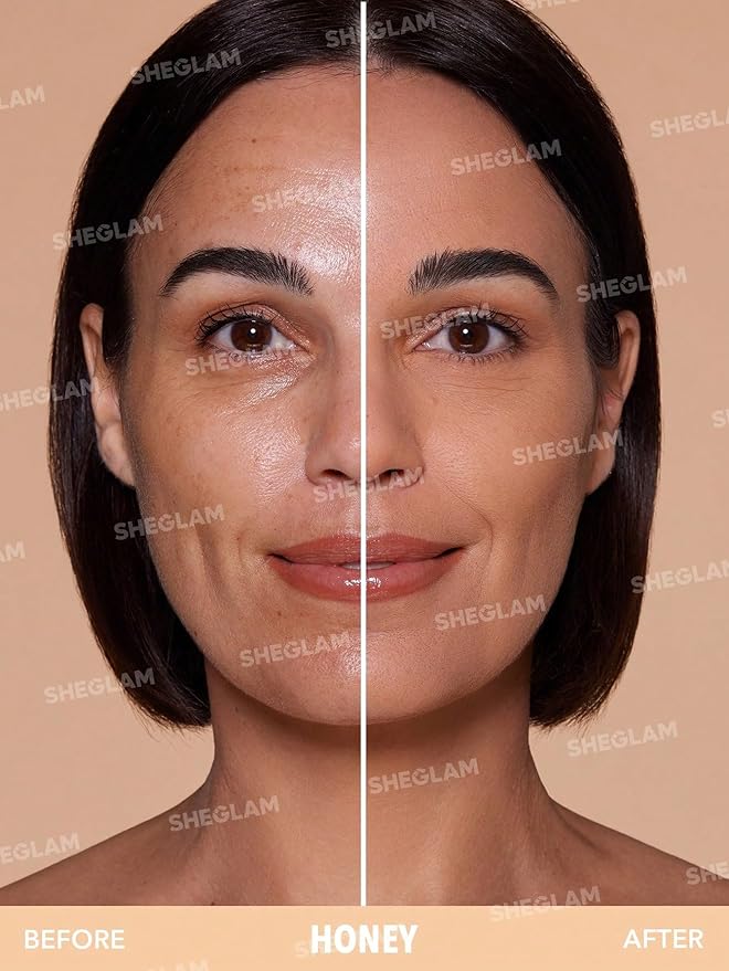 SHEGLAM SKin-Focus Full Coverage Powder Foundation Oil-Control Lightweight Face Pressed Powder Makeup-Acorn-Velvo Beauty