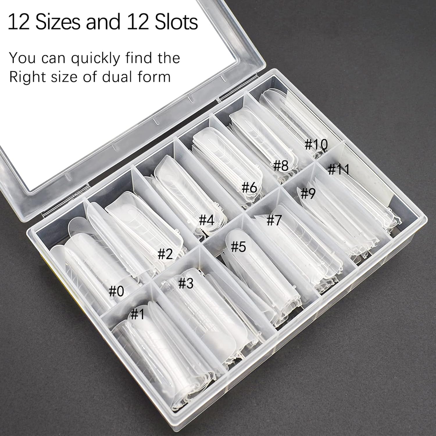 120 Pcs Dual Nail Forms,Matte Square & C-Curved Extension Poly Nail Gel Nail Molds 12 Sizes for Gel Glue, Full Cover Nail Art Design Salon & DIY-Velvo Beauty