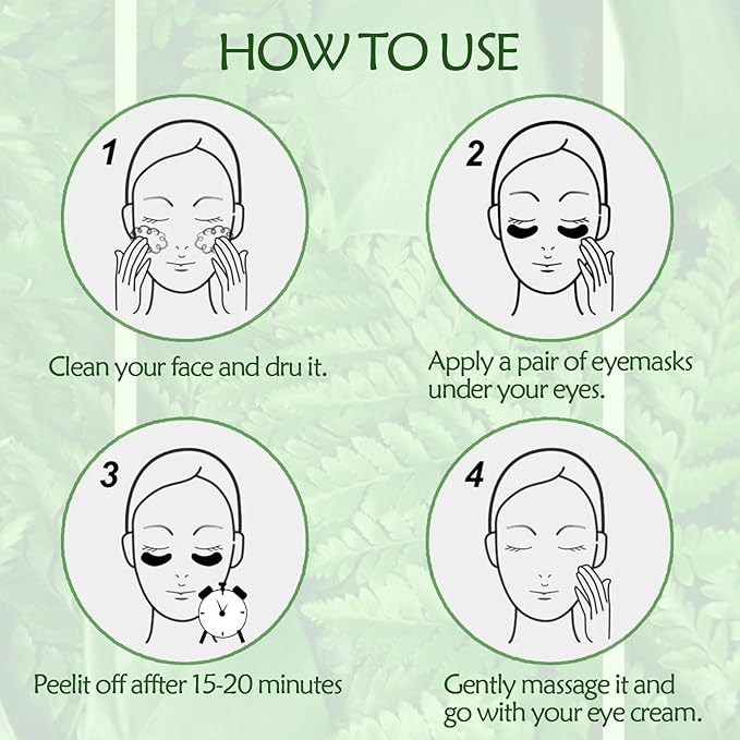 Eye Mask-Seaweed Under Eye Patches with Collagen &Sodium Hyaluronate, Pure Natural Extracts For Wrinkles, Puffy Eyes & Dark Circles, for Youthful Appearance & Reduction of Fine Lines (60 Pcs)-Velvo Beauty