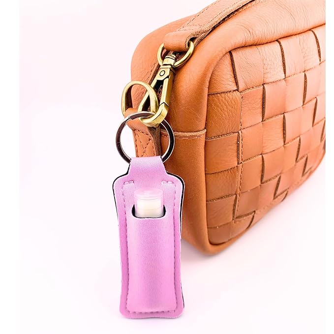 Peaches and Cream Chapstick 6-Pack. Includes Bonus Lip Balm Holder Keychain (Pink). Limited Edition Flavor from the Chapstick I Love Summer Collection, Unique Gift Bundle from Tiny Seed-Velvo Beauty