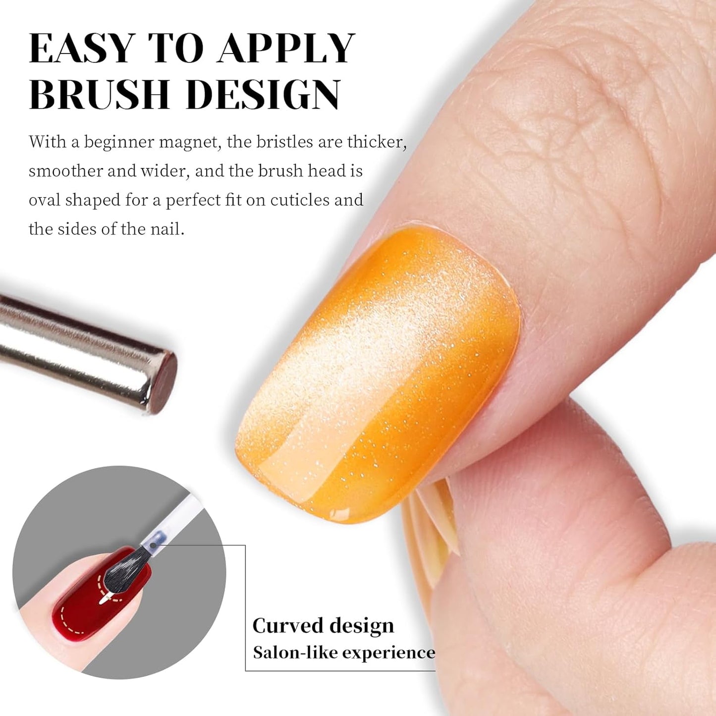 Light Orange Cat Eye Gel Nail Polish - Perfect for DIY at Home & Ideal Gift for Nail Art Lovers!-Velvo Beauty