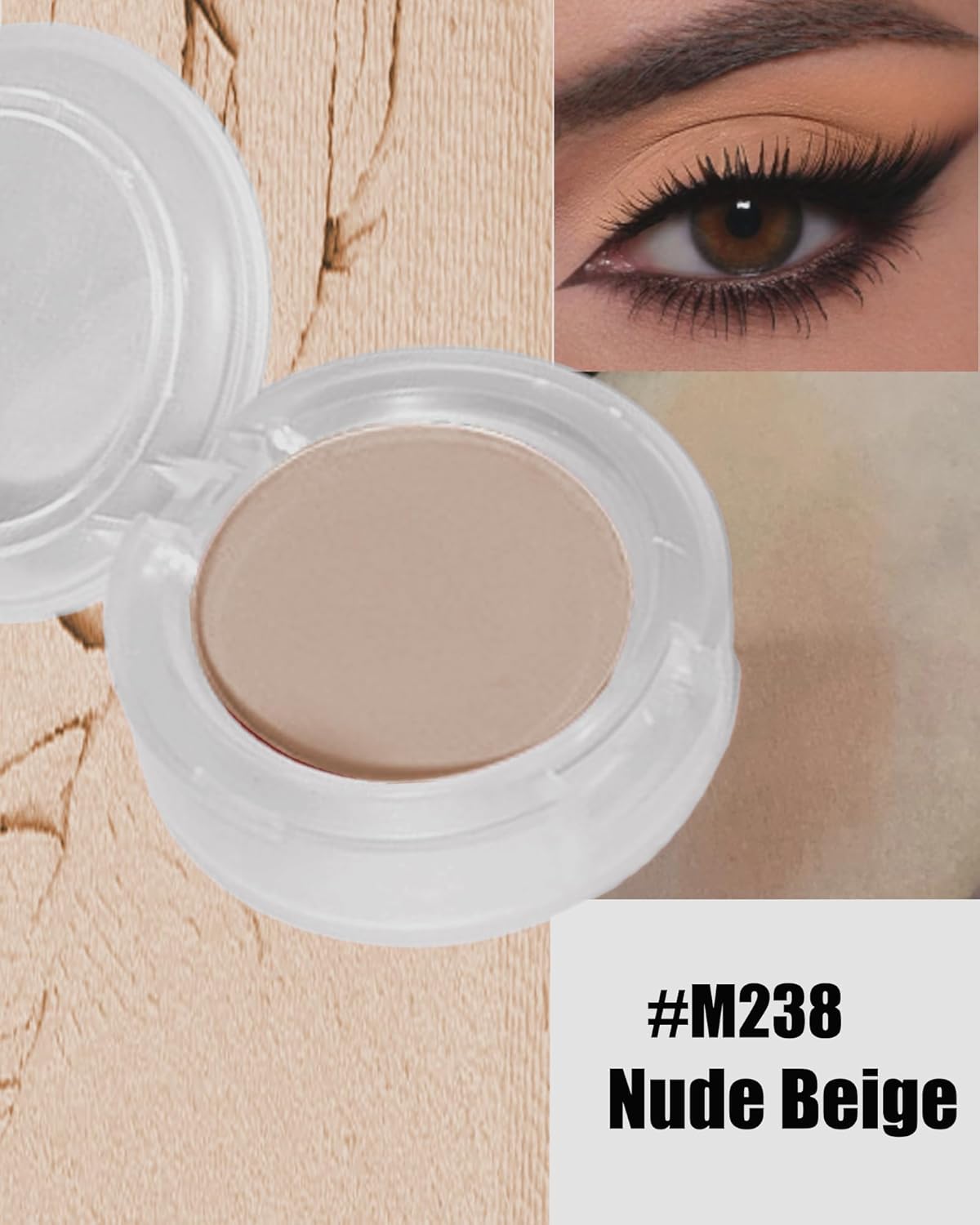 Single Matte Eyeshadow,Nude Beige Brown Eye Shadow Palette Primer Base Makeup,High Pigment Waterproof Pressed Eye Shadows Powder with Smooth Powder,Lightweight Blendable Formula for Daily Eye Look-238-Velvo Beauty