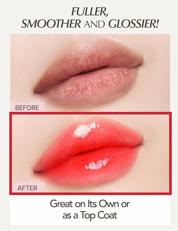 Natural Bloom Korean Lip Oil Serum 0.14 fl oz | Moisturizing Lip Booster Plumping Oil Tint Serum Enriched w/Camellia & Safflower Oils | Non-Irritating Color Changing Lip Oil (Red Camelia)-Velvo Beauty