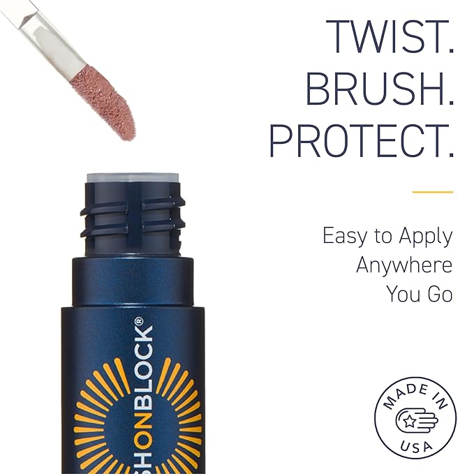 Brush On Block Sun Shine Protective Lip Oil SPF 30, Mineral Protection from UVA/UVB & Blue Light, Hydrating, Cruelty-Free, Gluten-Free, & Vegan, Fig-Velvo Beauty