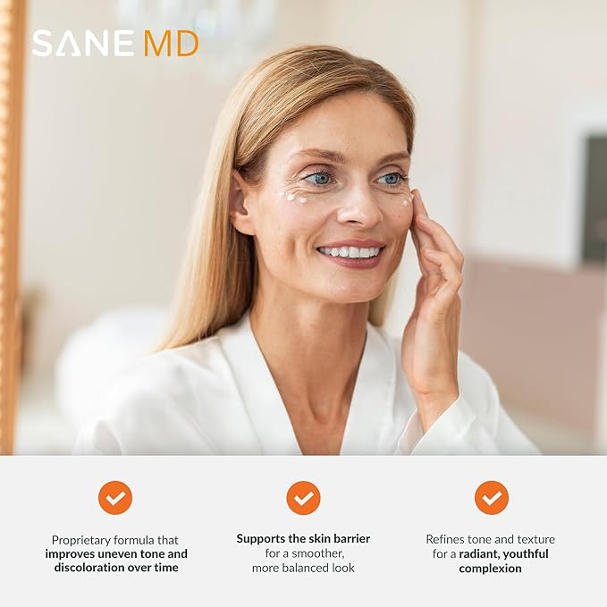 SANE MD PRO60+ DeepRadiance Renew™ Dark Spot Corrector for Face - Even Skin Tone, Radiance and Hydration - Skincare for Adults 60+, 15ml (1 bottle)-Velvo Beauty