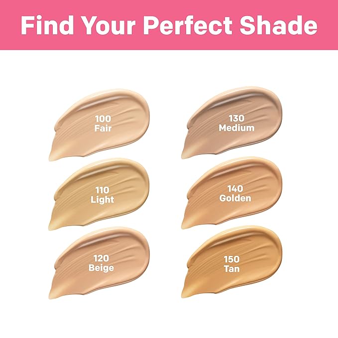 Almay Skin Perfecting Healthy Biome Foundation Makeup with Prebiotic Complex SPF 25, Hypoallergenic, -Fragrance Free, 140 Golden, 1 fl. oz.-Velvo Beauty