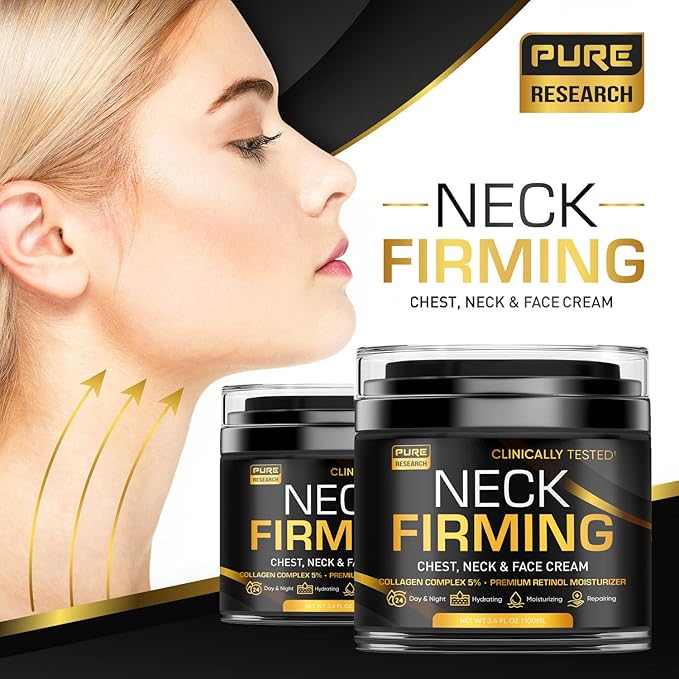 Neck Firming Cream - Anti Wrinkle Cream - Saggy Neck Tightener & Double Chin Reducer Cream - Collagen & Retinol Skin Tightening Cream - Anti Aging Moisturizer for Neck & Décolleté 3.4oz-Velvo Beauty