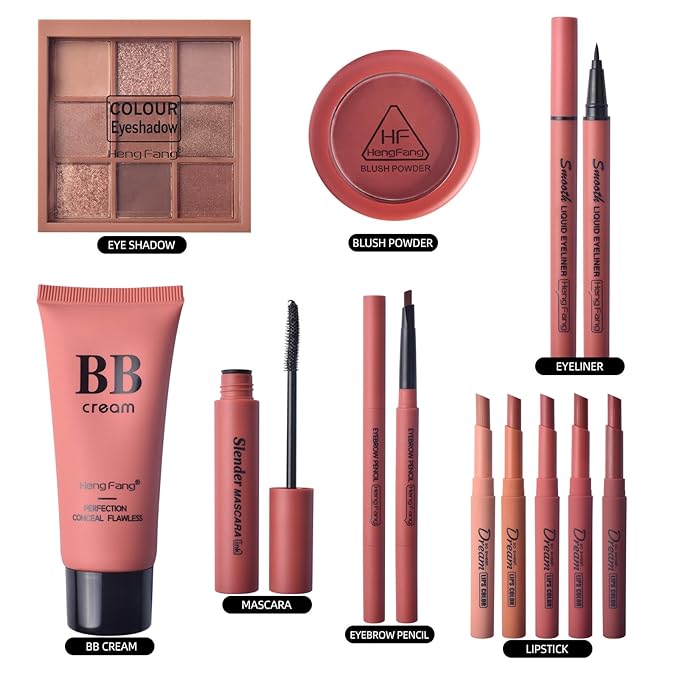 ICE LOVE All in One Makeup Kit, 11-Piece Women Complete Makeup Kit, a Must-Have Gift Set for Beginners or Professional Makeup Sets Beginners. (A)-Velvo Beauty