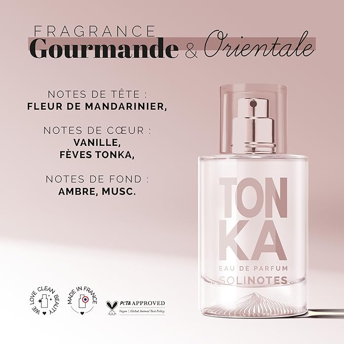 Solinotes Tonka Perfume for Women & Men, 1.7 Fl Oz/ 50 ML Eau De Parfum, Delicate Floral and Soothing Scent with Premium Ingredients - Clean Perfume, Cruelty Free, Vegan, Made in France-Velvo Beauty