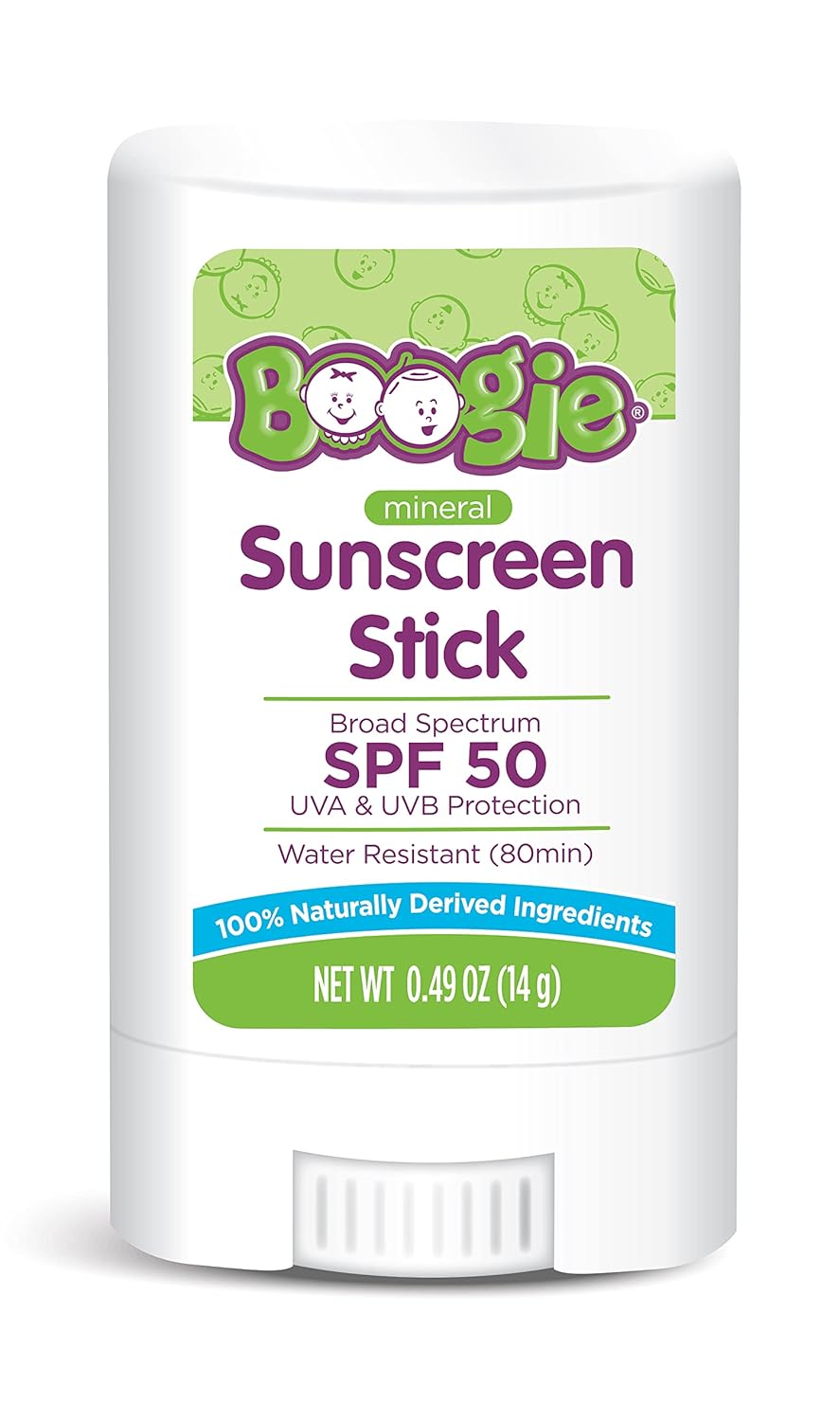 Baby Sunscreen Stick by Boogie Block, Mineral Sunscreen SPF 50, Travel Size Sunblock for Kids, Zinc Oxide, Water Resistant, Vegan, Fragrance Free Pack of 1-Velvo Beauty