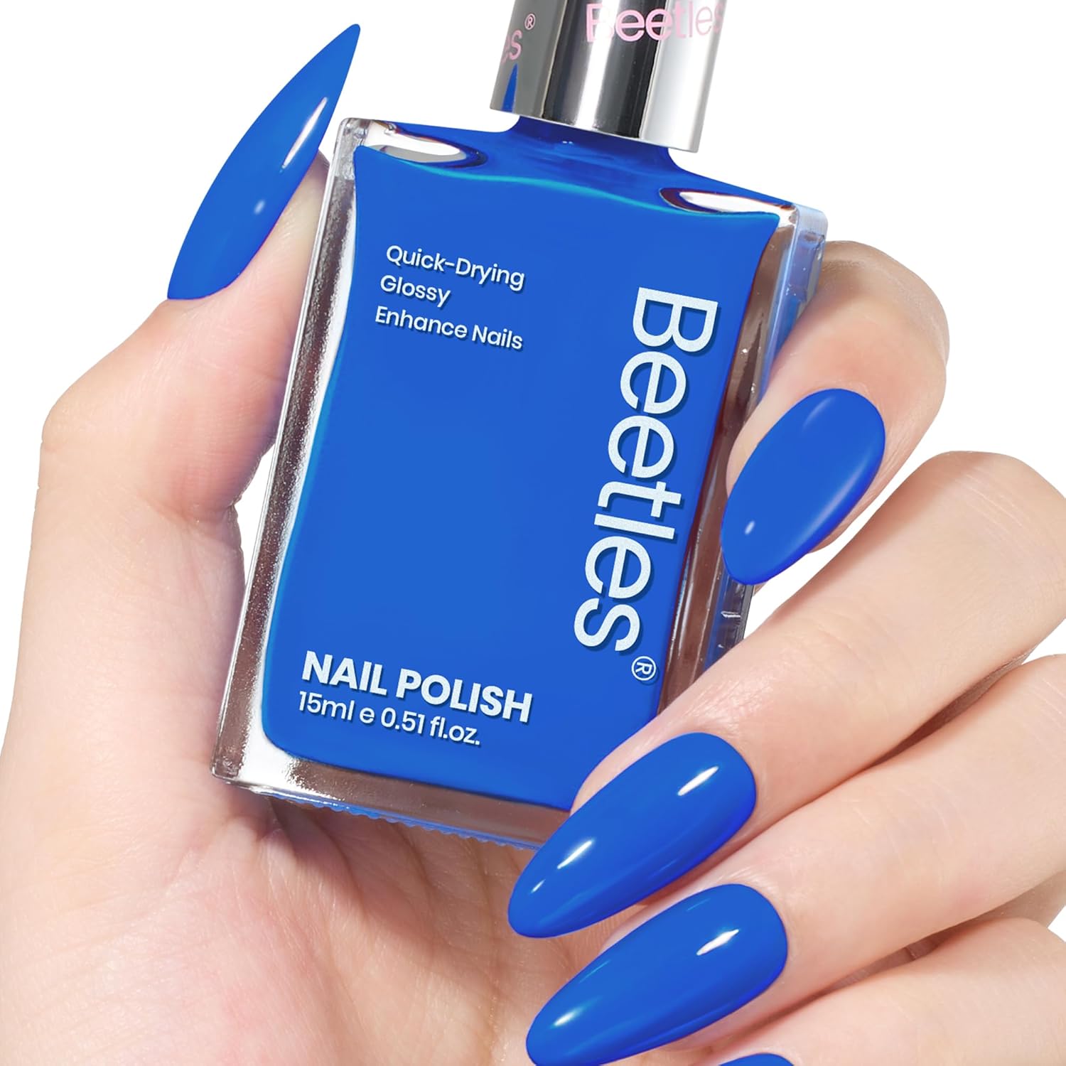 Beetles Blue Nail Polish 1Pcs 15ml Paulina Lapis Blue Color Fingernail Polish-Fast Drying & Long Lasting Nail Polish for 4th of July Nail Salon-Quality Results-Velvo Beauty