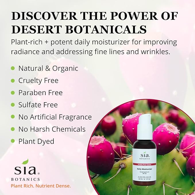 Prickly Pear Daily Facial Moisturizer - SPF 30 (59ml/2oz Pump Bottle) | Face Sunscreen w/Prickly Pear, Sweet Orange, Lavender | Natural, Clean, Botanical Skincare for Women-Velvo Beauty