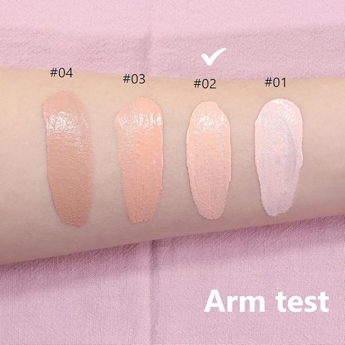 2 Pack Liquid Foundation Cream with Foundation Brush for Face Makeup,Durable Full Coverage Matte Concealer Make Up,Oil Control & Waterproof Base Primer -1 Fl.Oz (#02)-Velvo Beauty