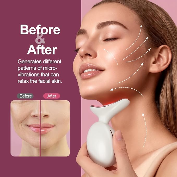 Facial & Neck Massager: Red Light Therapy for Women, Skin Lifting Beauty Device,7 in 1 LED Facial Sculptor Tool for Women's Daily Skincare-Velvo Beauty