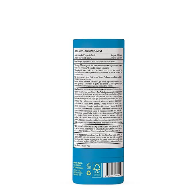 ATTITUDE Mineral Face Sunscreen Stick for Kids, SPF 30, EWG Verified, Plastic-Free, Broad Spectrum UVA/UVB Protection with Zinc Oxide, Dermatologically Tested, Vegan, Unscented, 0.7 Ounce-Velvo Beauty