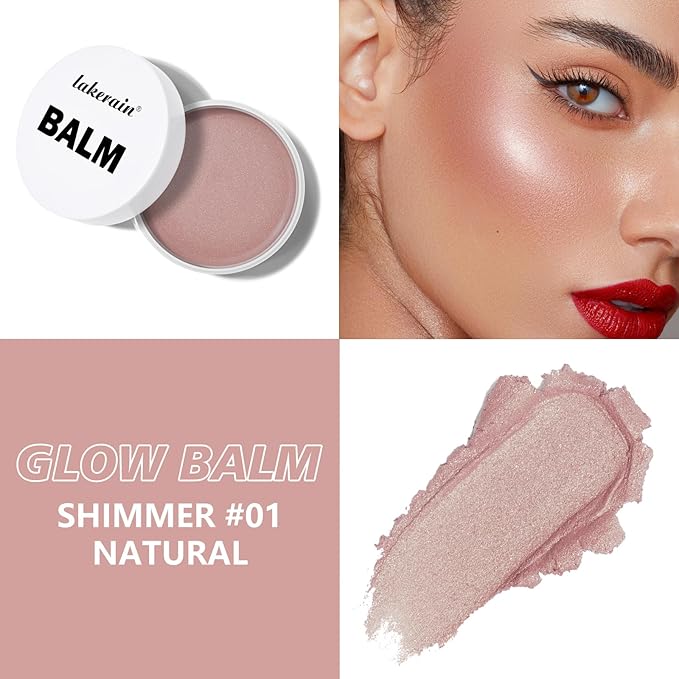 KYDA Miracle Glow Balm, Glow Tinted Blush Balm, Multiuse Face Balm for Cheek Lips Eyes, Hydrating Cream Blush, Blendable Lightweight, Shimmer Blusher, Natural, 1.76 oz-Velvo Beauty