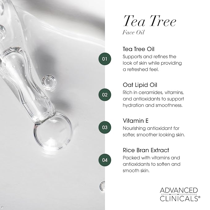 Advanced Clinicals Tea Tree Oil For Face + Vitamin C Serum + Exfoliating 10% Glycolic Acid + Lactic Acid Serum 3PC Skincare Set For Women & Men | Anti Aging Serums To Brighten, Exfoliate, & Hydrate-Velvo Beauty