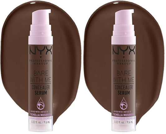 NYX PROFESSIONAL MAKEUP Bare With Me Concealer Serum, Up To 24Hr Hydration - Deep (Pack of 2)-Velvo Beauty