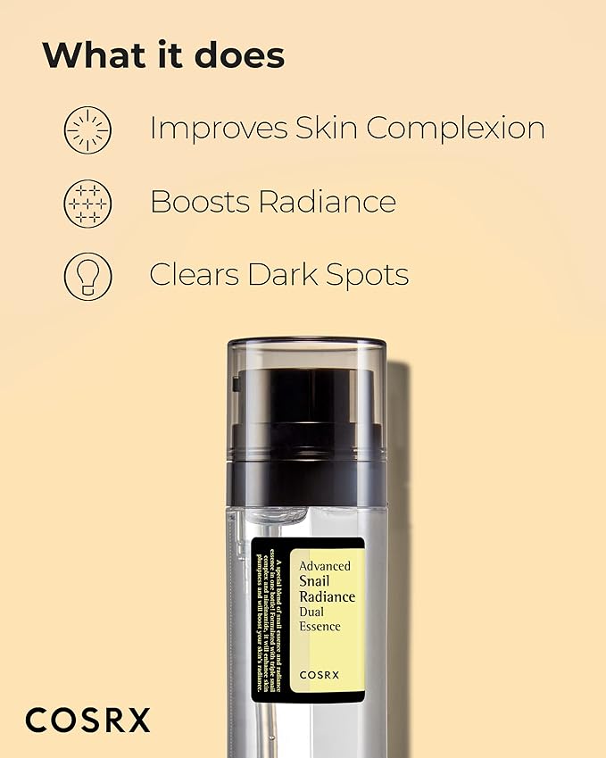 COSRX Niacinamide 5% + Snail Mucin 74% Dual Essence, Anti aging Face Serum for Dull Skin, Hydrating, Brightening, Repairing, 2.70 fl.oz / 80ml, Sensitive Skin, Not Tested on Animals, Korean Skincare-Velvo Beauty