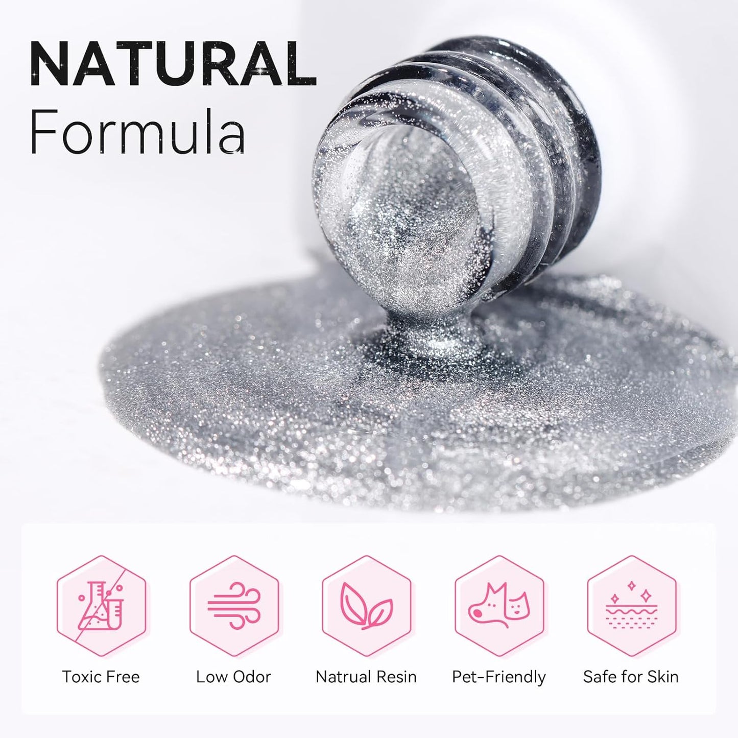 Makartt Universal Silver Cat Eye Gel Polish: Sparkle Glitter Nail Polish Holographic Magnetic Gel with Magnet DIY at Home for Beginner Easy to Use Nail Art Design Manicure 10ml-Velvo Beauty