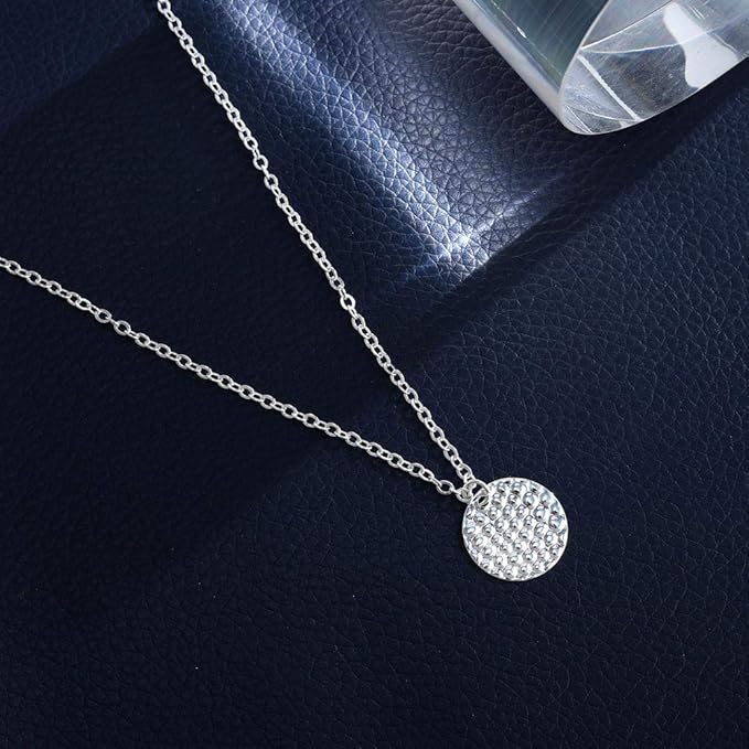 Boho Layering Disc Pendant Necklace Silver Jesus Choker Necklaces Beaded Chain Jewelry Adjustable for Women and Girls-Velvo Beauty