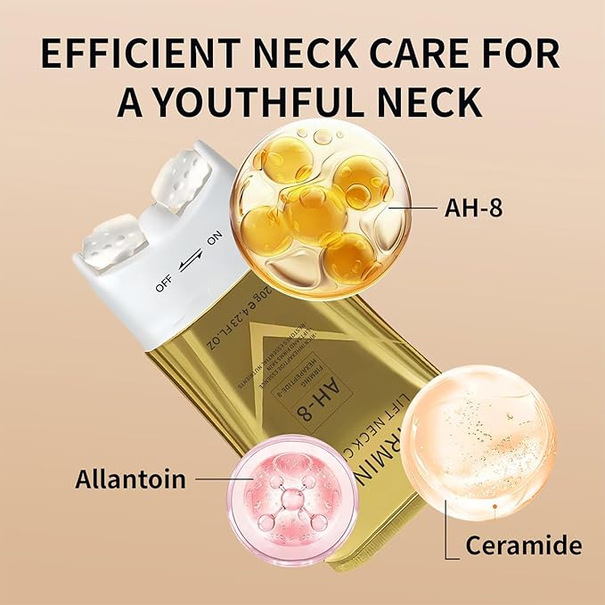 AH-8 Firming Neck Cream with Roller, Tightening & Lifting Cream for Sagging Skin, Contains Hexapeptide, Moisturizing for Face & Body Skin Tightening Cream-Velvo Beauty
