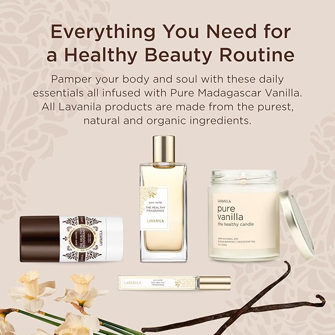 Lavanila Pure Vanilla Perfume Set for Women (1.7 Fl Oz + 10ml Roller-Ball) - Pure Madagascar Vanilla Fragrance, Clean and Natural Eau de Parfum Made In USA-Velvo Beauty