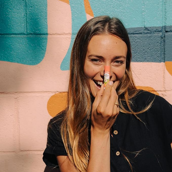 Badger - Classic Lip Balm, Pink Grapefruit, Made with Organic Olive Oil, Beeswax & Rosemary, Certified Organic, Moisturizing Lip Balm, 0.15 oz (4 Pack)-Velvo Beauty