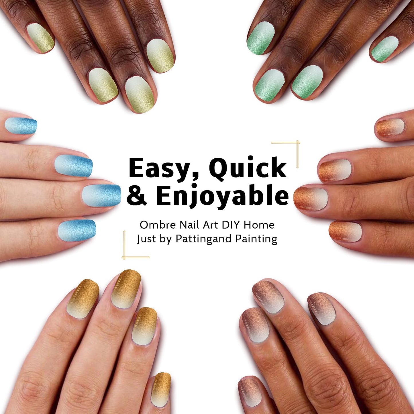 Sponge Pat Paint Nail Gel, 9 Colors Ombre Nails Gradient Gel Nail Blush Blooming Aura Nails Drawing Stripper Floral Painting Nail Art, No Wipe, UV/LED Curing (9 Colors M)-Velvo Beauty