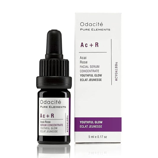 Odacité Anti Aging Serum Concentrate with Acai + Rose - Revitalizing Facial Oil, Youthful Glow, Improves Skin Tone, Wrinkles, and Firmness, Age defying, Rose Oil, 0.17 fl. oz.-Velvo Beauty