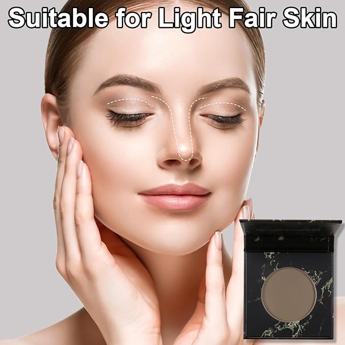 Matte Contour Palette, Face Sculpting Grey Contour Powder Palette for Light Fair Skin, Cool Toned Face Bronzer Makeup Contouring Palette, Buildable Matte Bronzer, 01#Grey Brown-Velvo Beauty