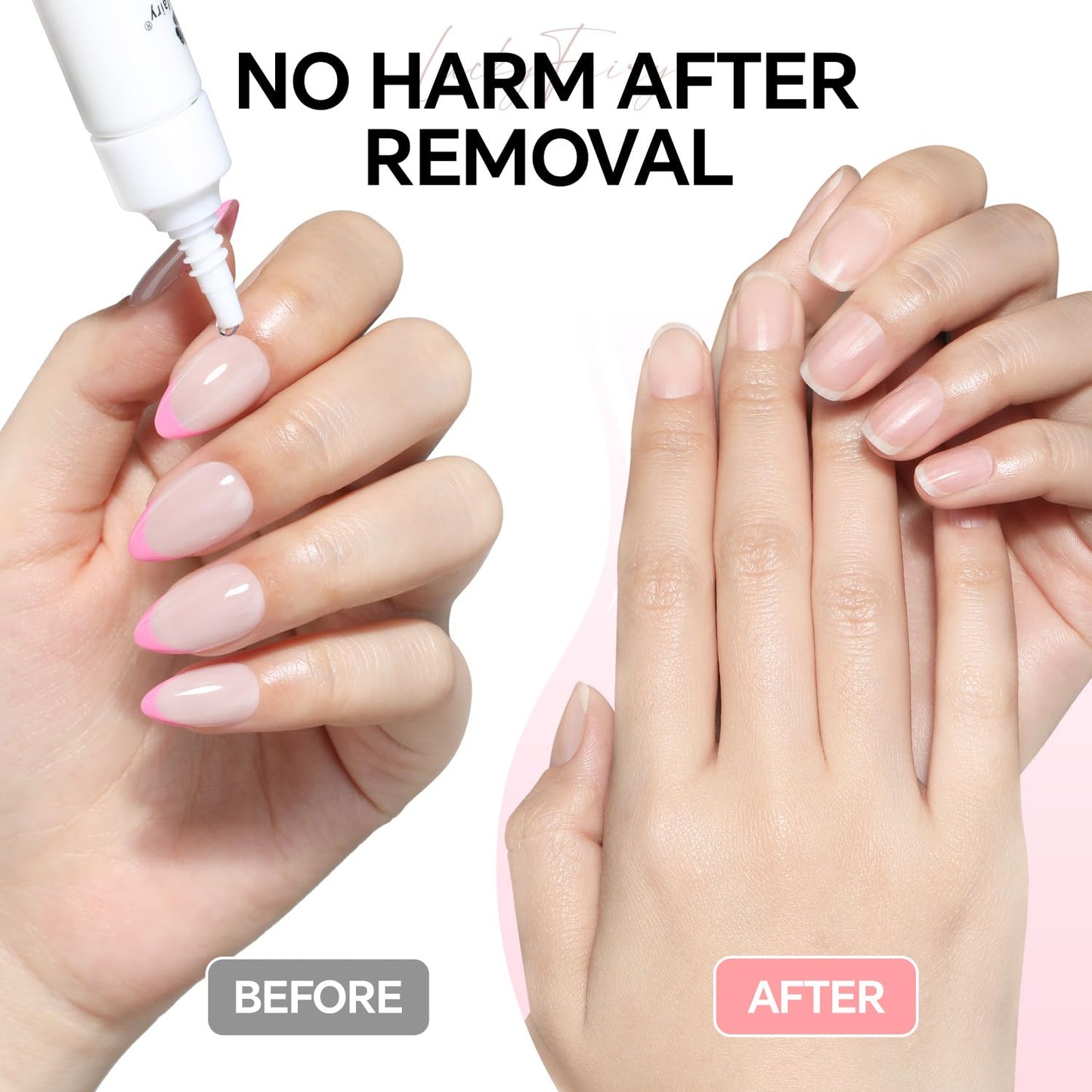 Nail Glue Remover for Press on Nails: Quick Removal Acrylic Nails Semi Solid Nail Glue Acetone-Free, Not for Gel Polish Base Coat Easy Removal Fake Nails, 2Pcs*12ml-Velvo Beauty