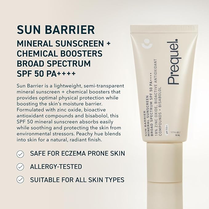 Skin Sun Barrier Mineral Sunscreen SPF 50. PA++++ Broad Spectrum Zinc Oxide Sunblock with Semi-Transparent Lightweight Texture. Moisturizing UV Defense for Face. Travel Size, 1.7oz-Velvo Beauty