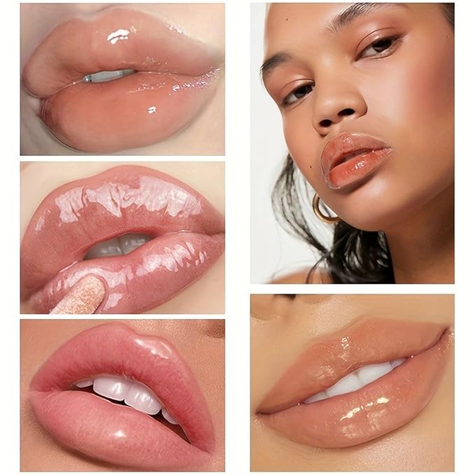 Lip Plumping Gloss, Plumping Lip Filler, Lip Gloss for Full, Voluminous Lips, Transparent Plumping Lip Oil Tinted for Lip Care, Fuller Lips Instantly, Hydrating, High-Shine-Velvo Beauty