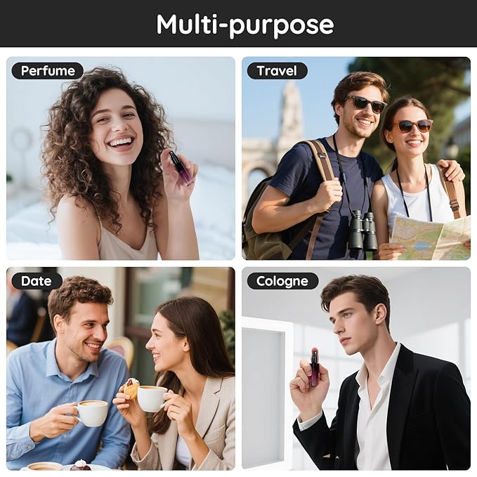 Segbeauty 0.34oz Perfume Travel Bottles Refillable, 10pcs 10ml Glass Empty Perfume Atomizer Sprayer, Mini Portable Travel Cologne Spray Bottle, Cologne Atomizer Set with Refill Pump Tools-Velvo Beauty