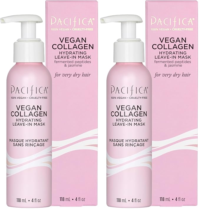 Pacifica Vegan Collagen Leave-In Repair Hair Mask – Leave-In Conditioner Treatment for Dry Damaged Hair, Hydrating Hair Repair Mask to Strengthen, Reduce Breakage & Split Ends Vegan & Cruelty-Free 4oz-Velvo Beauty