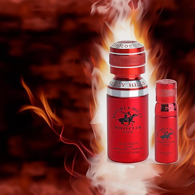 Beverly Hills Polo Club Cologne for Men Bonus Pack Designer Eau De Toilettes 3.4oz + 0.5oz 2 count (Ignite)-Velvo Beauty