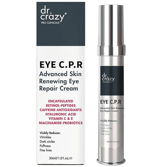 Eye C.P.R | Daily Caffeine & Retinol Under Eye Cream | All in One | Wrinkles & Fine Lines | Firming, Dark Circles, Puffiness | Complex Anti Aging Formula | 30ml-Velvo Beauty