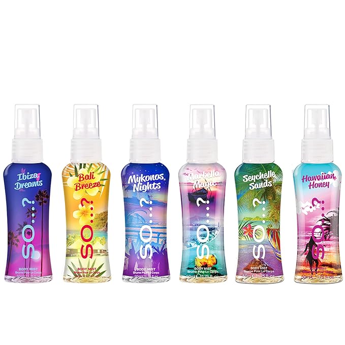 So...? Escapes Body Mist Set - Perfumes for Women - Everyday Body Spray for Women - Vegan, Cruelty Free Fragrances - Travel Size Gift Set - 6 pcs-Velvo Beauty