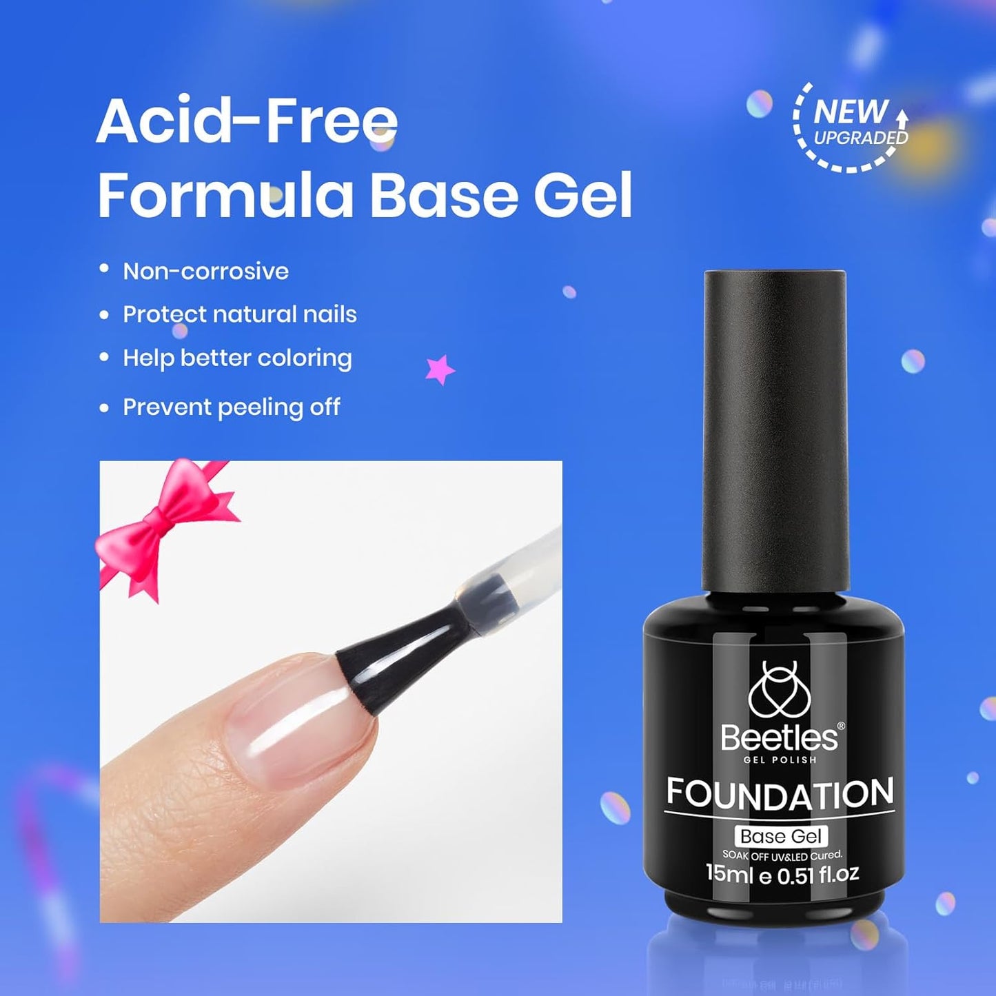 Beetles Blooming Gel & Base Top Coat Set, 3PCS 15ML Shine Finish Long Lasting No Wipe Top Coat Gel Nail Polish Base Spreading Marble Effect Soak off UV LED Nail Art Gifts for Women-Velvo Beauty