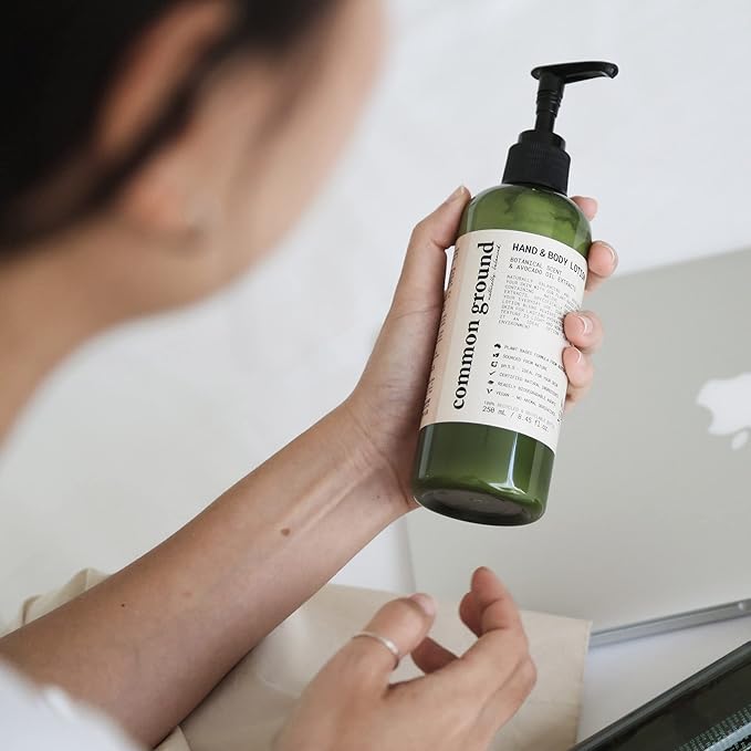 COMMON GROUND Natural Lotion Moisturizer - Paraben & Cruelty Free - Non Greasy, Vegan, Plant-Based, Avocado Oil - All, Men, Women, Eczema, Sensitive Skin (2 x 8.4 fl oz)-Velvo Beauty