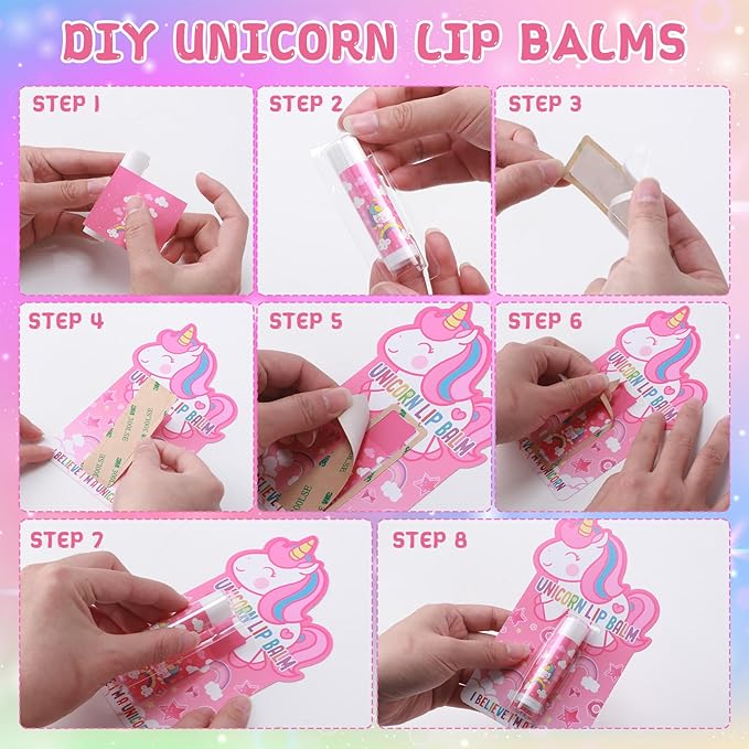 24 Sets Unicorn Party Favors Lip Balms Bulk for Kids Birthday Party Moisturizing Lip Balm for Unicorn Themed Celebration Gifts Lip Care Products for Classroom Rewards Favor Party Supplies-Velvo Beauty