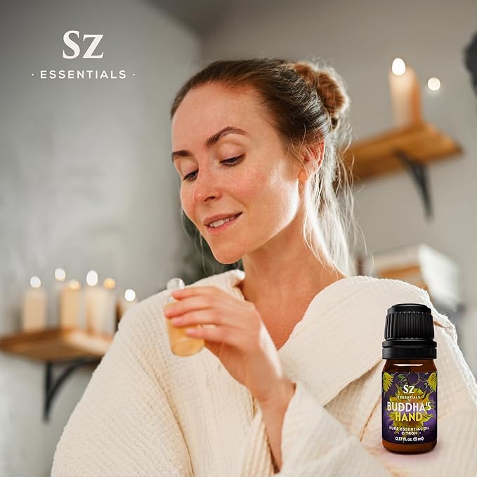 Buddha's Hand Essential Oil, 100% Pure, Extracted from The Most Fragrant Italian Finger Citron - Citrusy & Lemony Scent with Sweet Overtones - Therapeutic Grade & Vegan - 0.17oz (5ml)-Velvo Beauty
