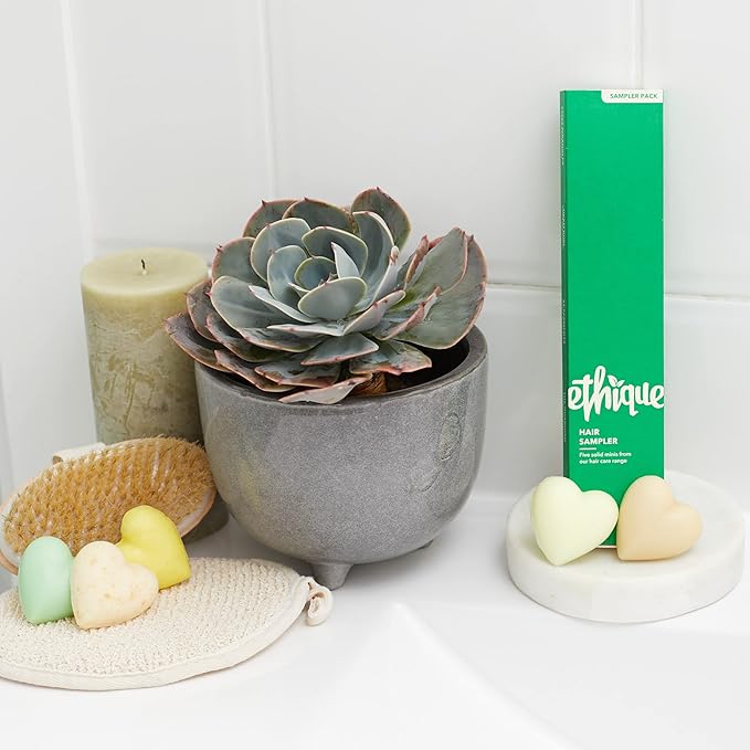 Ethique Hair Sampler - Shampoo & Conditioner - Plastic-Free, Vegan, Cruelty-Free, Eco-Friendly, 5 Travel Bars (Pack of 1)-Velvo Beauty