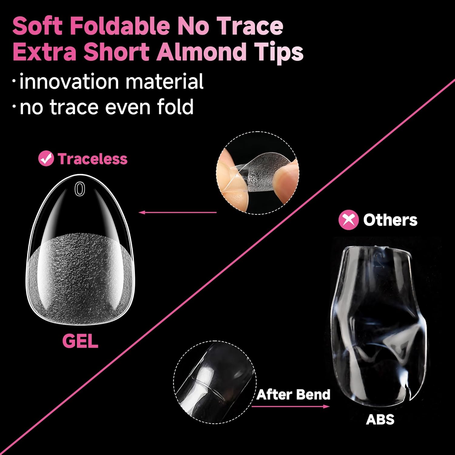 UNA GELLA Extra Short Almond Nail Tips, 312pcs XS Gel Nail Tips Almond Pre-Shaped Half Matte Full Cover No Need File Clear Fake Nails for Nails Extension Home DIY Salon 12 Sizes-Velvo Beauty